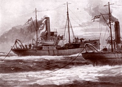 Barredores de minas en acción de Charles John de after Lacy